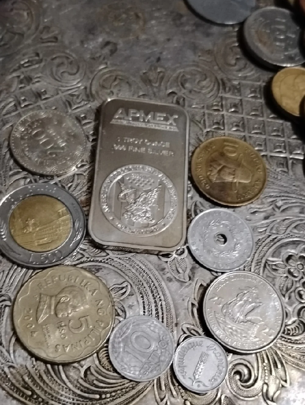 Silver Plate Bullion Bar - Silver/Gray